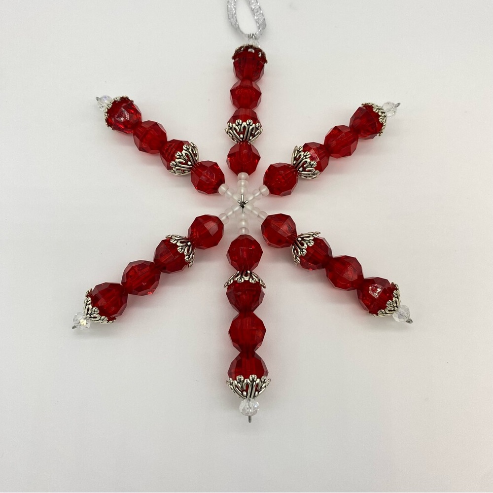 Snowflake Christmas Tree Ornament Window Charm Handmade